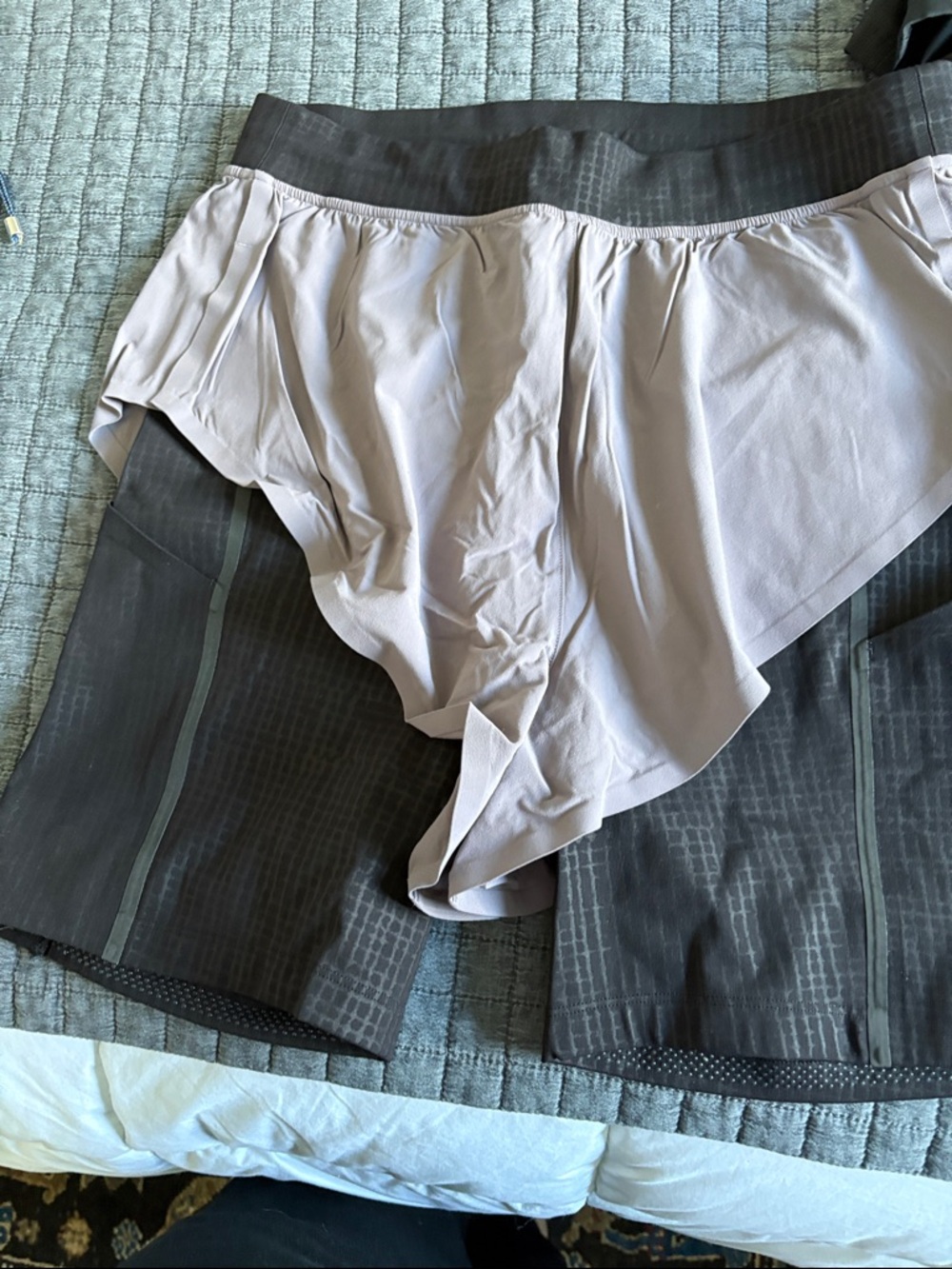 lululemon athletica Women's Athletic Shorts in Light Mauve and Charcoal